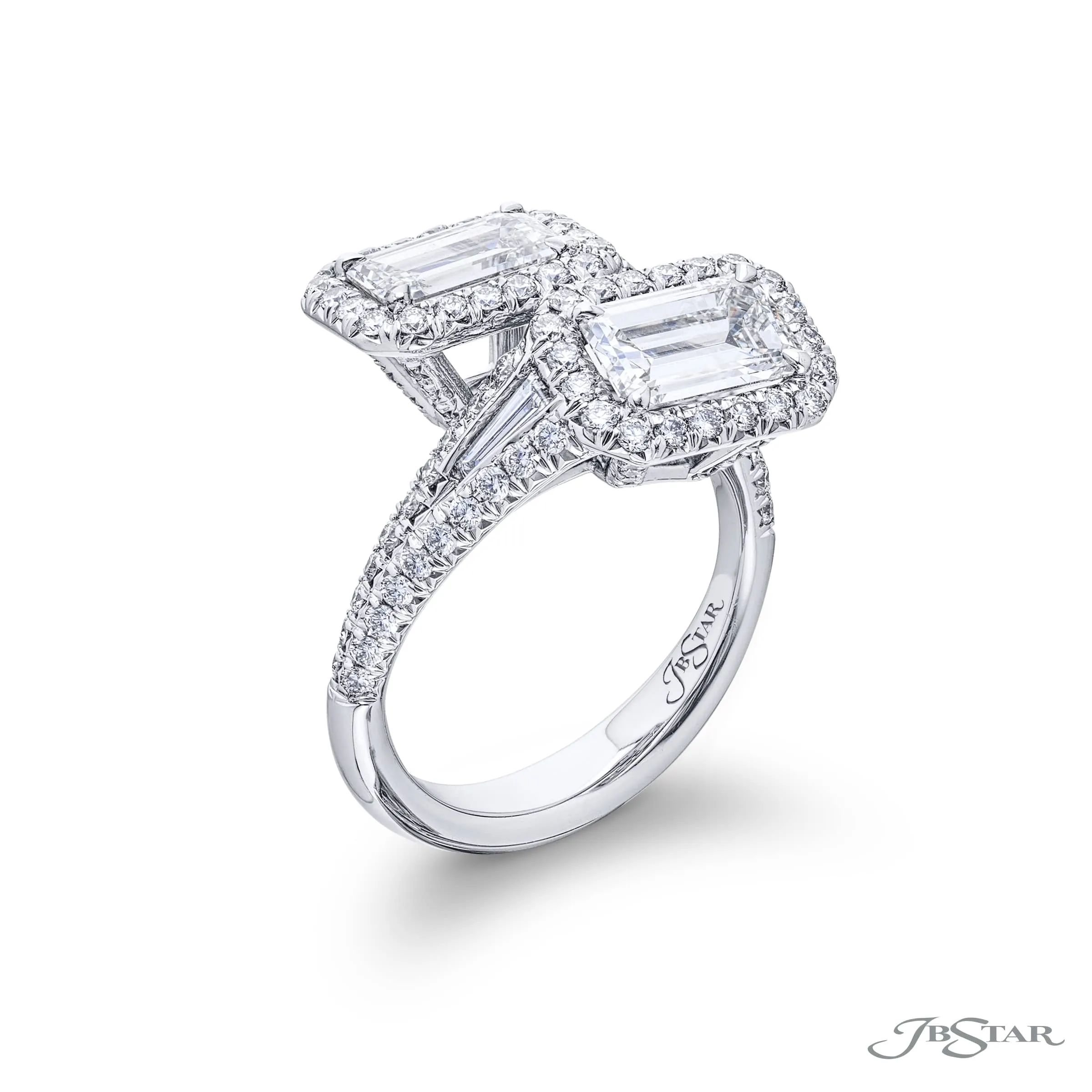 Bypass Pavé Diamond Ring