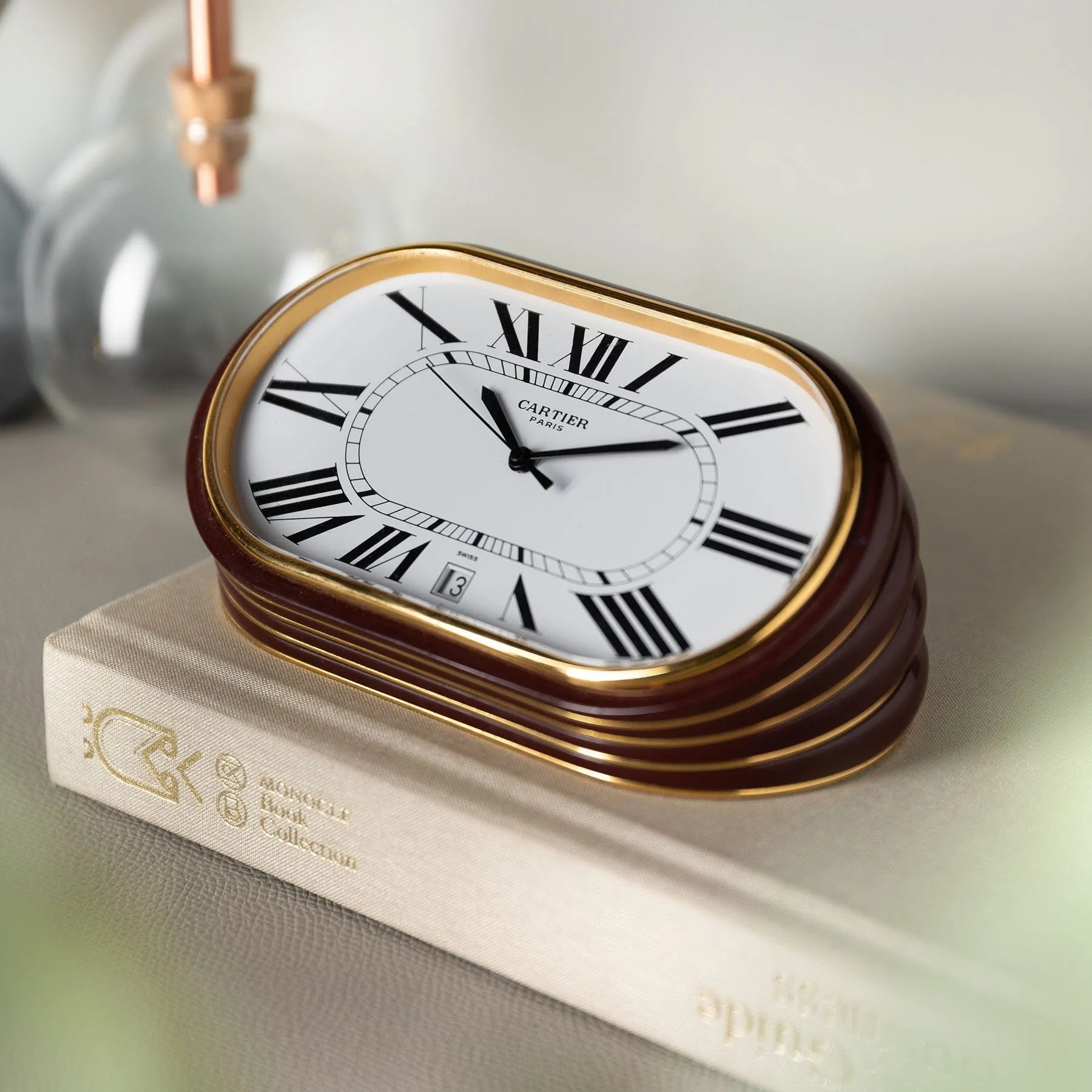 Cartier Paris Enamel Accordion Desk Clock