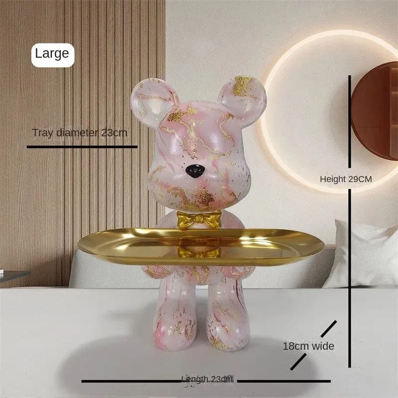 Cartoon Violent Bear Tray: A Playful and Multifunctional Storage Accent for Your Living Room, a Modern Sculpture for Bedroom Home Decor