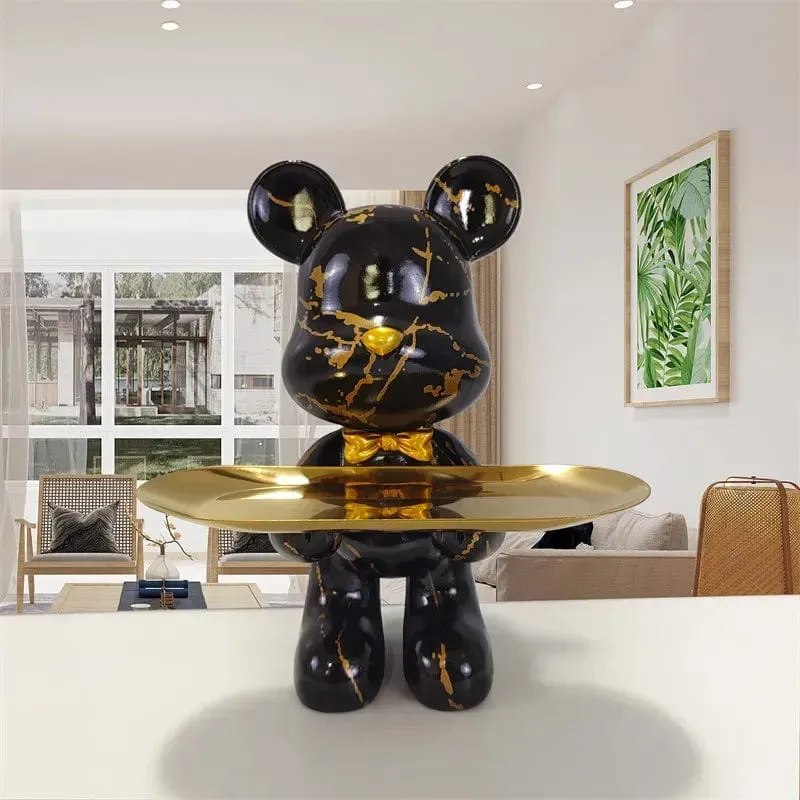 Cartoon Violent Bear Tray: A Playful and Multifunctional Storage Accent for Your Living Room, a Modern Sculpture for Bedroom Home Decor