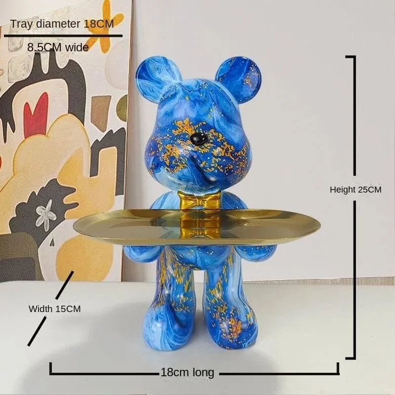 Cartoon Violent Bear Tray: A Playful and Multifunctional Storage Accent for Your Living Room, a Modern Sculpture for Bedroom Home Decor