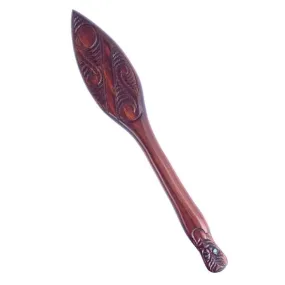 Carved Maori Waka Hoe Paddle