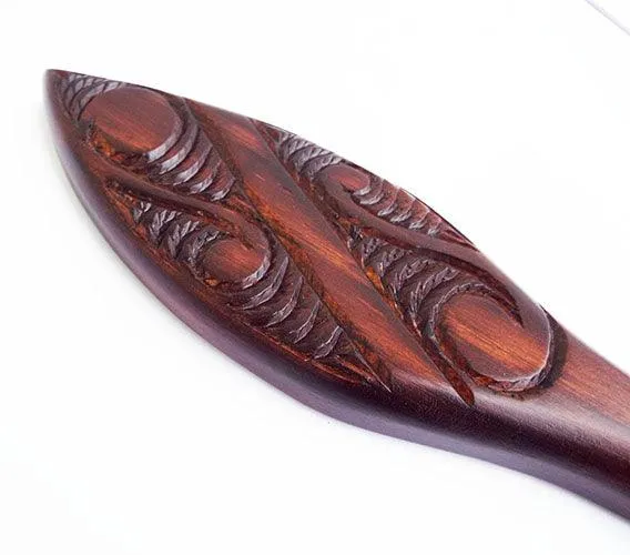 Carved Maori Waka Hoe Paddle