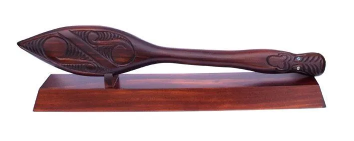 Carved Maori Waka Hoe Paddle