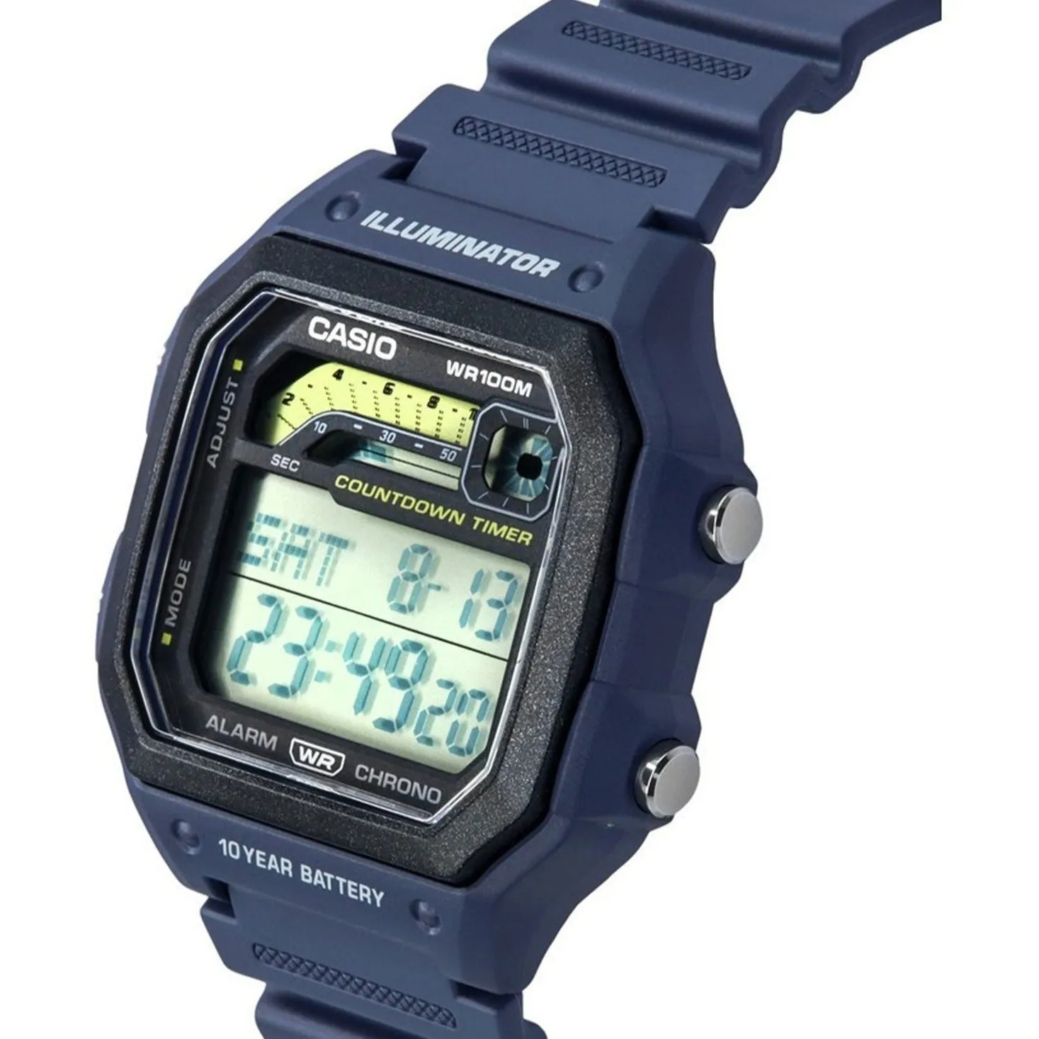 Casio "Illuminator" Digital Blue Resin Men's Watch| WS-1600H-2AVDF