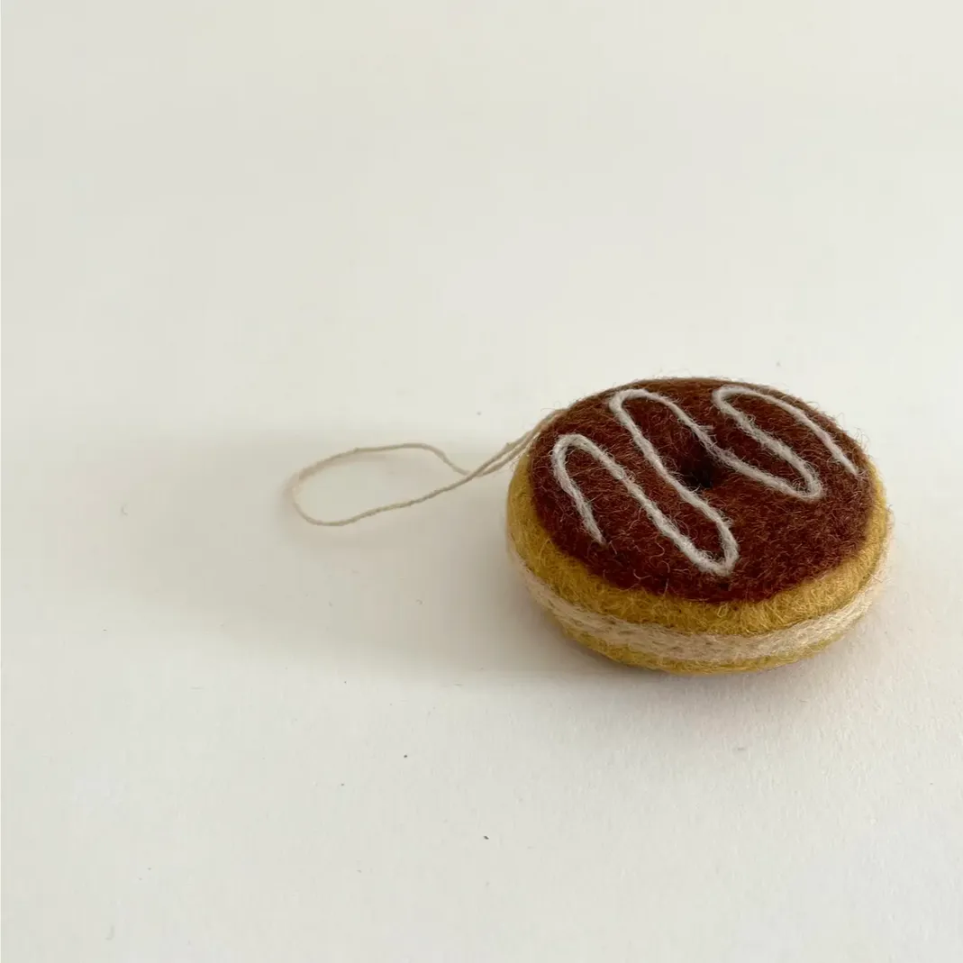 Chocolate Glaze Donut Felt Ornament