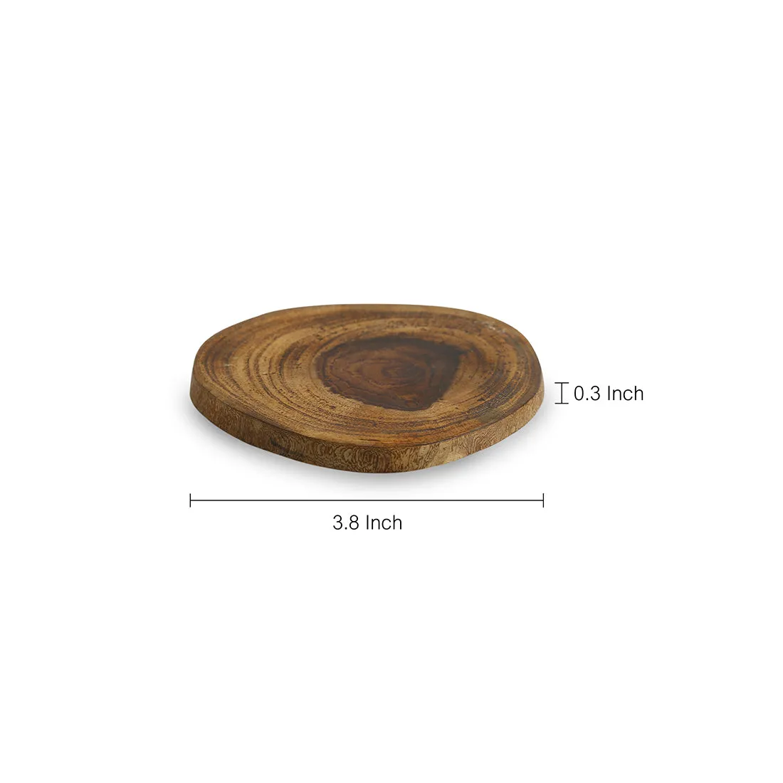 'Circles of Wood' Log Handcrafted Coasters In Mango Wood (Set Of 6)