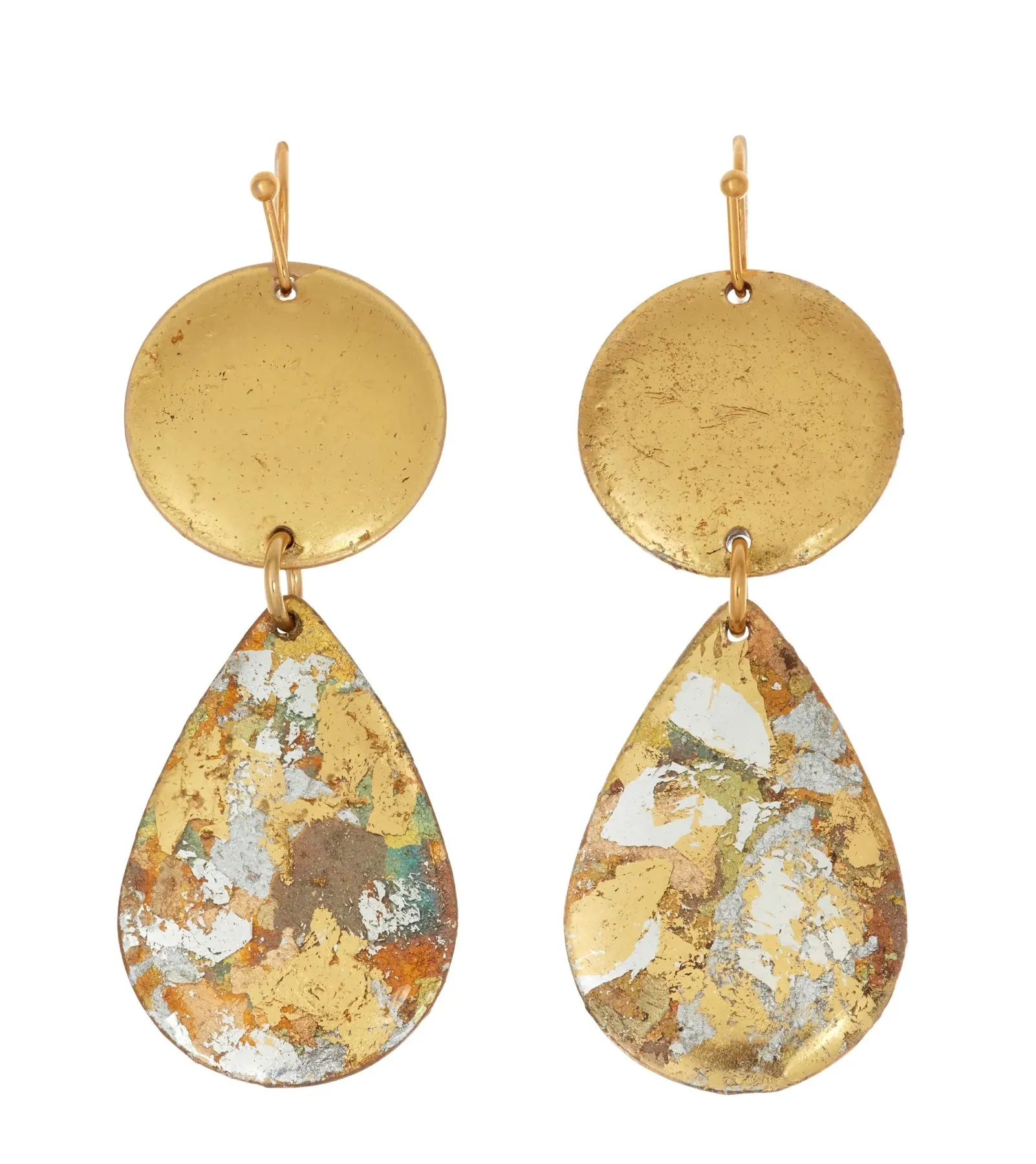 Cosmos Gold Leaf Teardrop Earrings