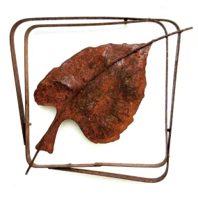 Cottonwood Leaf Steel Frame XL LFRX-09, Small LFR-04 Wall Art by Metallic Evolution