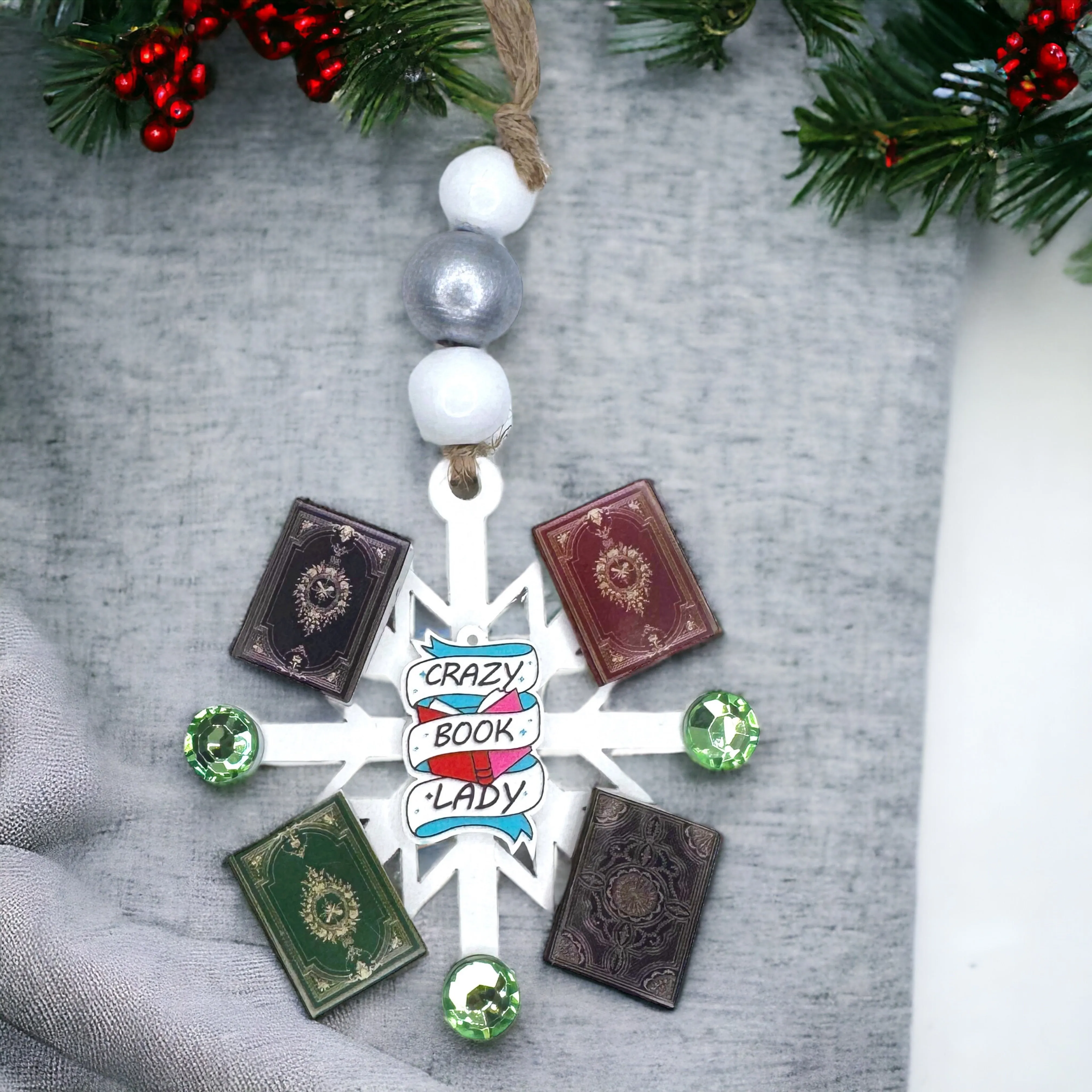 Crazy Book Lady Christmas Ornament: A Whimsical Tribute to Book Lovers!