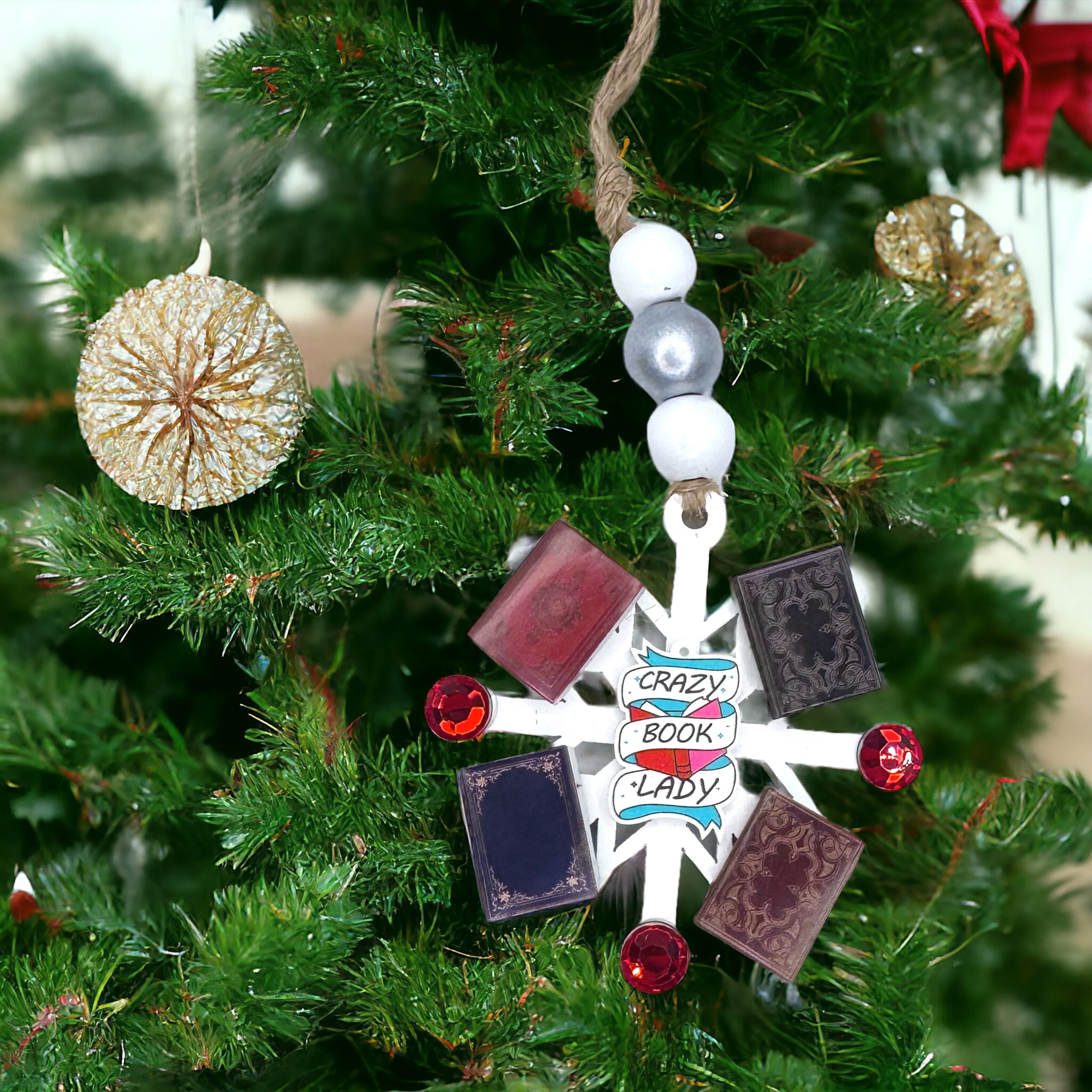 Crazy Book Lady Christmas Ornament: A Whimsical Tribute to Book Lovers!