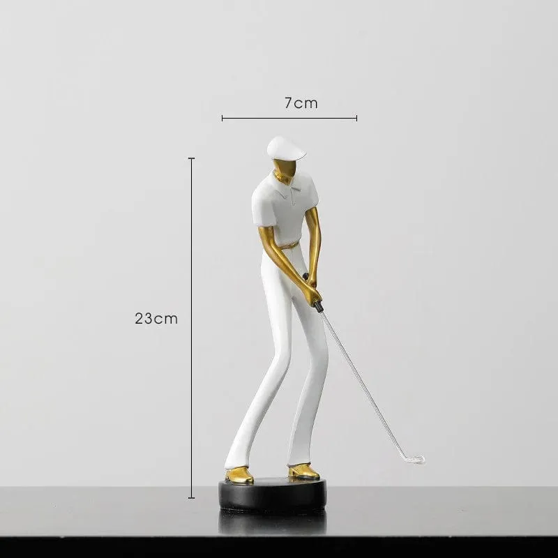 Creative Golfer Figurines | Abstract Golf Player Model Ornament | Modern Home Décor | Sporting Style Decorative Articles