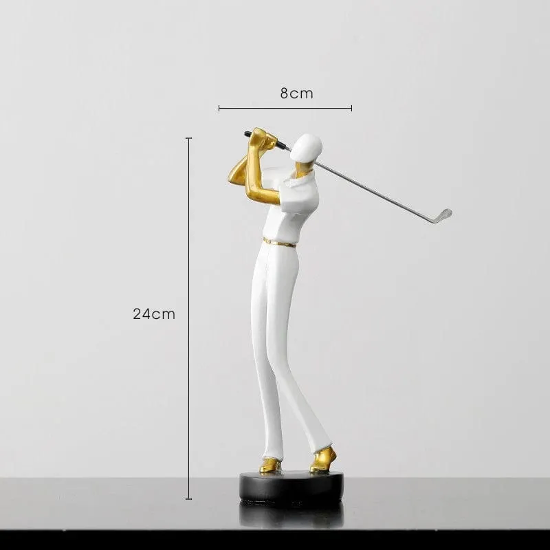 Creative Golfer Figurines | Abstract Golf Player Model Ornament | Modern Home Décor | Sporting Style Decorative Articles