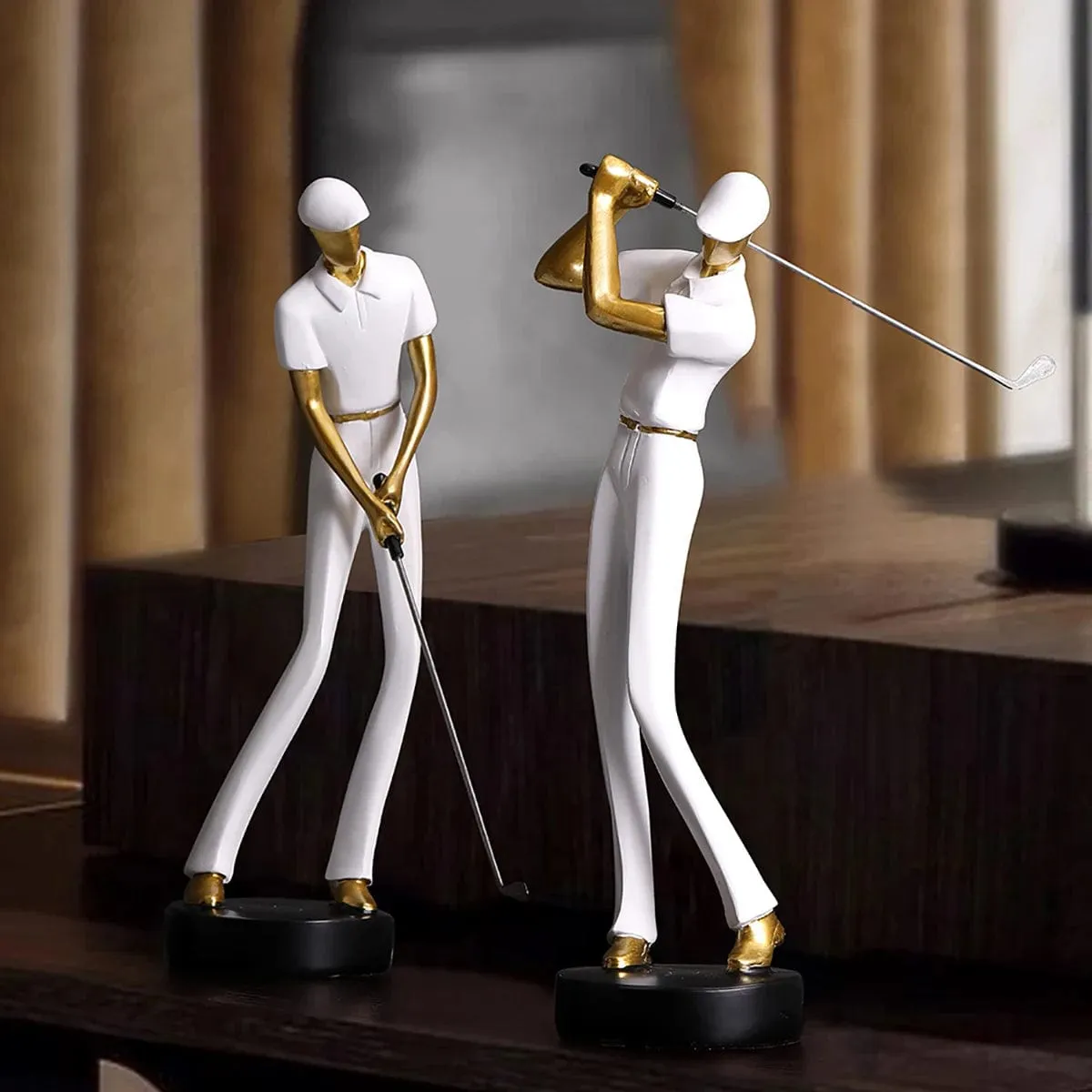 Creative Golfer Figurines | Abstract Golf Player Model Ornament | Modern Home Décor | Sporting Style Decorative Articles