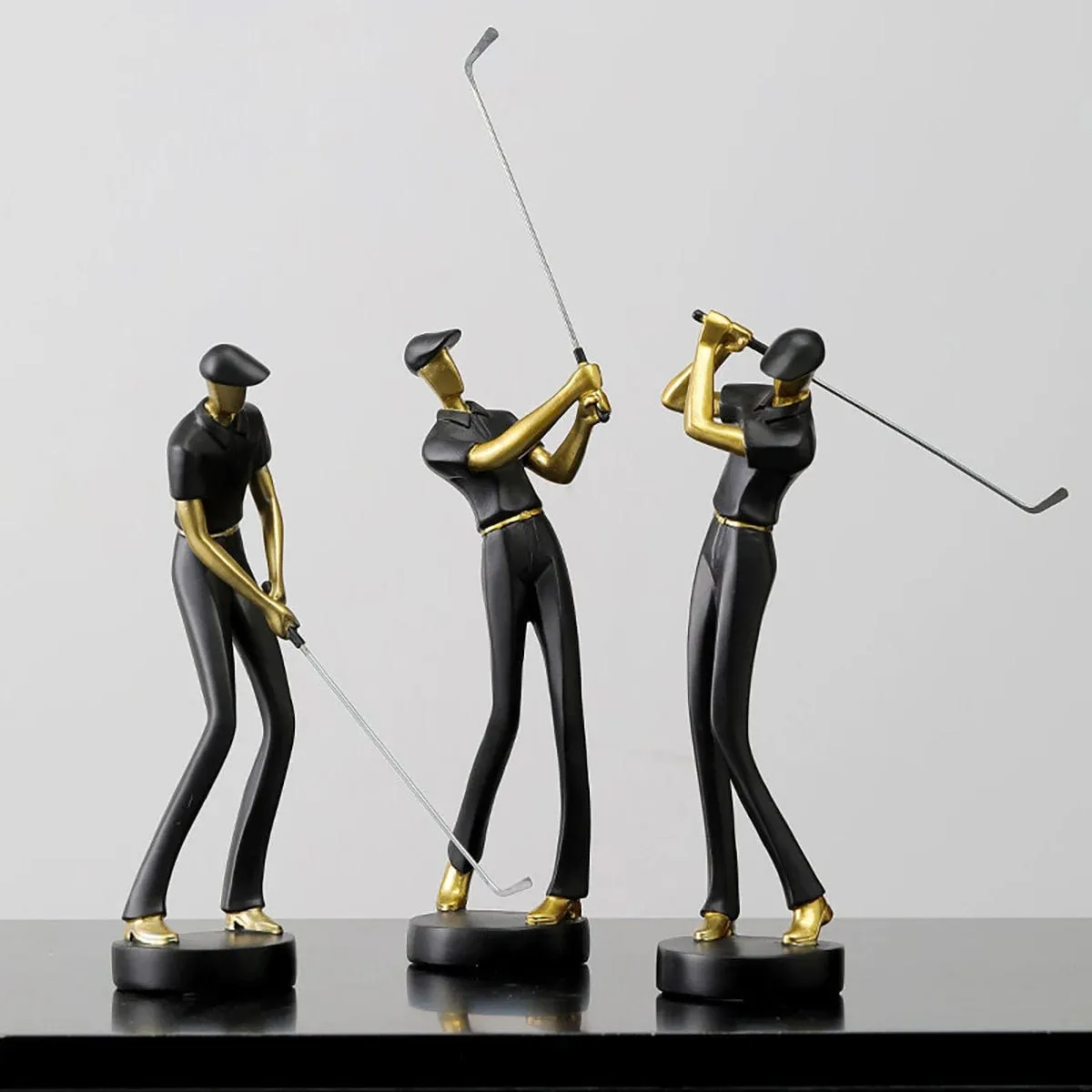 Creative Golfer Figurines | Abstract Golf Player Model Ornament | Modern Home Décor | Sporting Style Decorative Articles