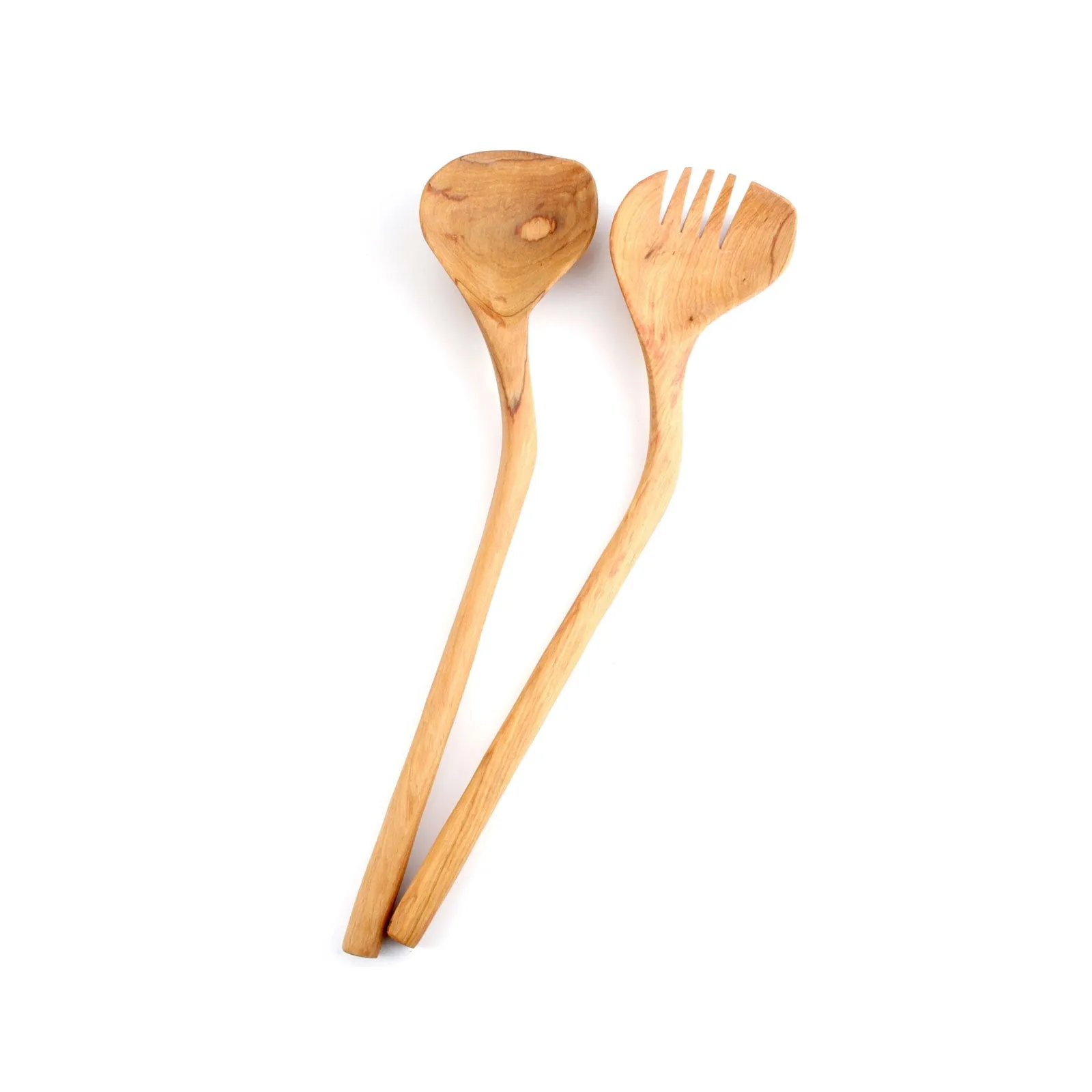 Crooked Wild Olive Wood Salad Servers