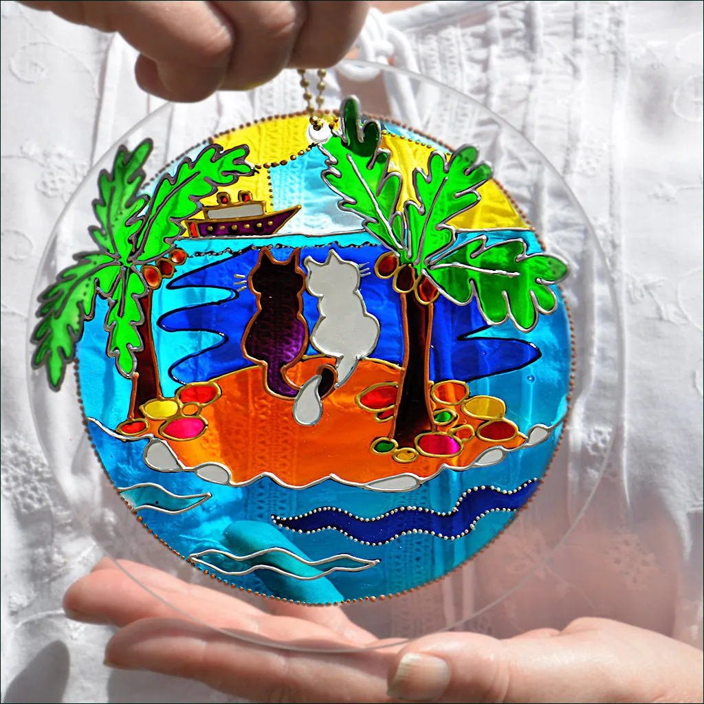 Desert Island Cats Suncatcher