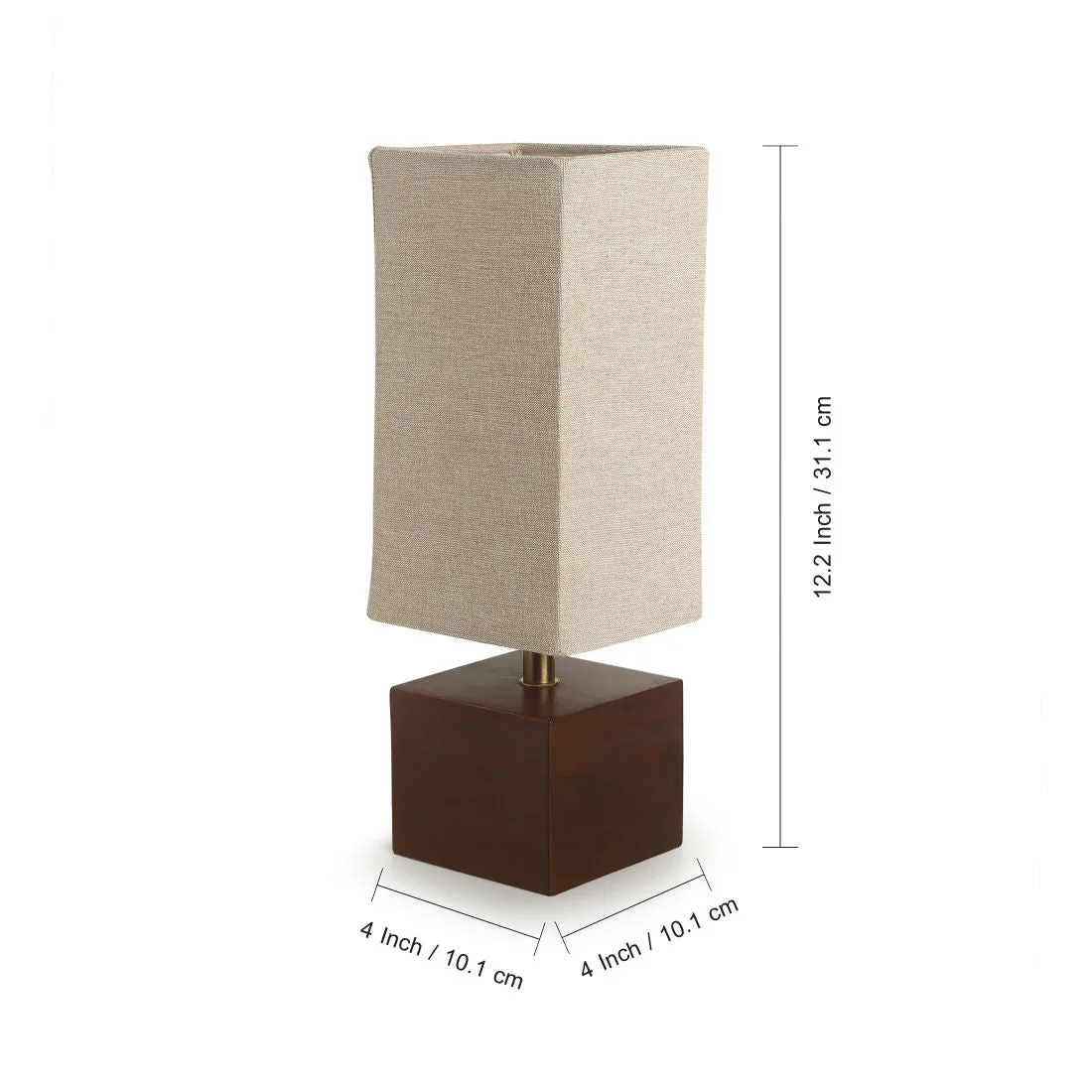 'Elementary' Cubic Table Lamp In Mango Wood (12 inch)