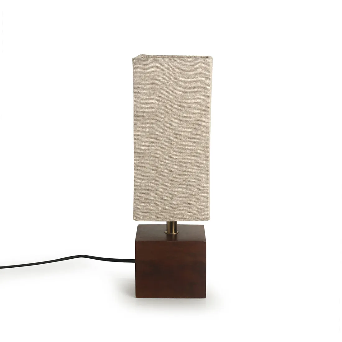 'Elementary' Cubic Table Lamp In Mango Wood (12 inch)