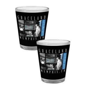 Elvis Graceland Collage Photo Shot Glass