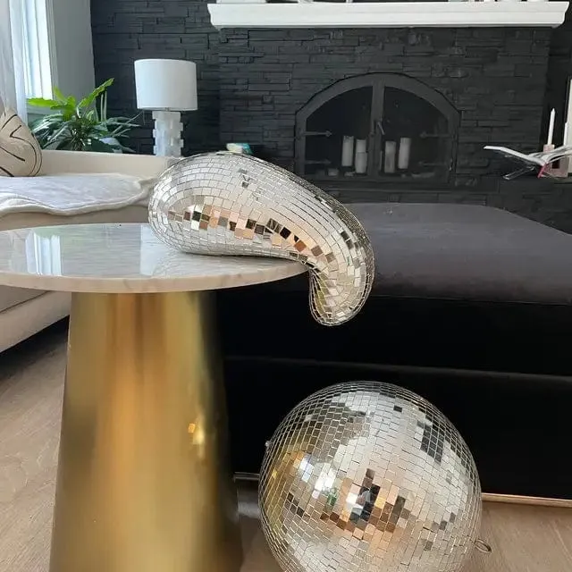 Eye-Catching Melting Disco Ball Wall Decor: Maximalist Home Glitter Sculpture, Modern Pop Art Interior Design