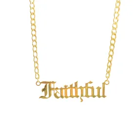 Faithful Ancient Letter - Gold Necklace