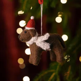 Felt Dog Christmas Decoration