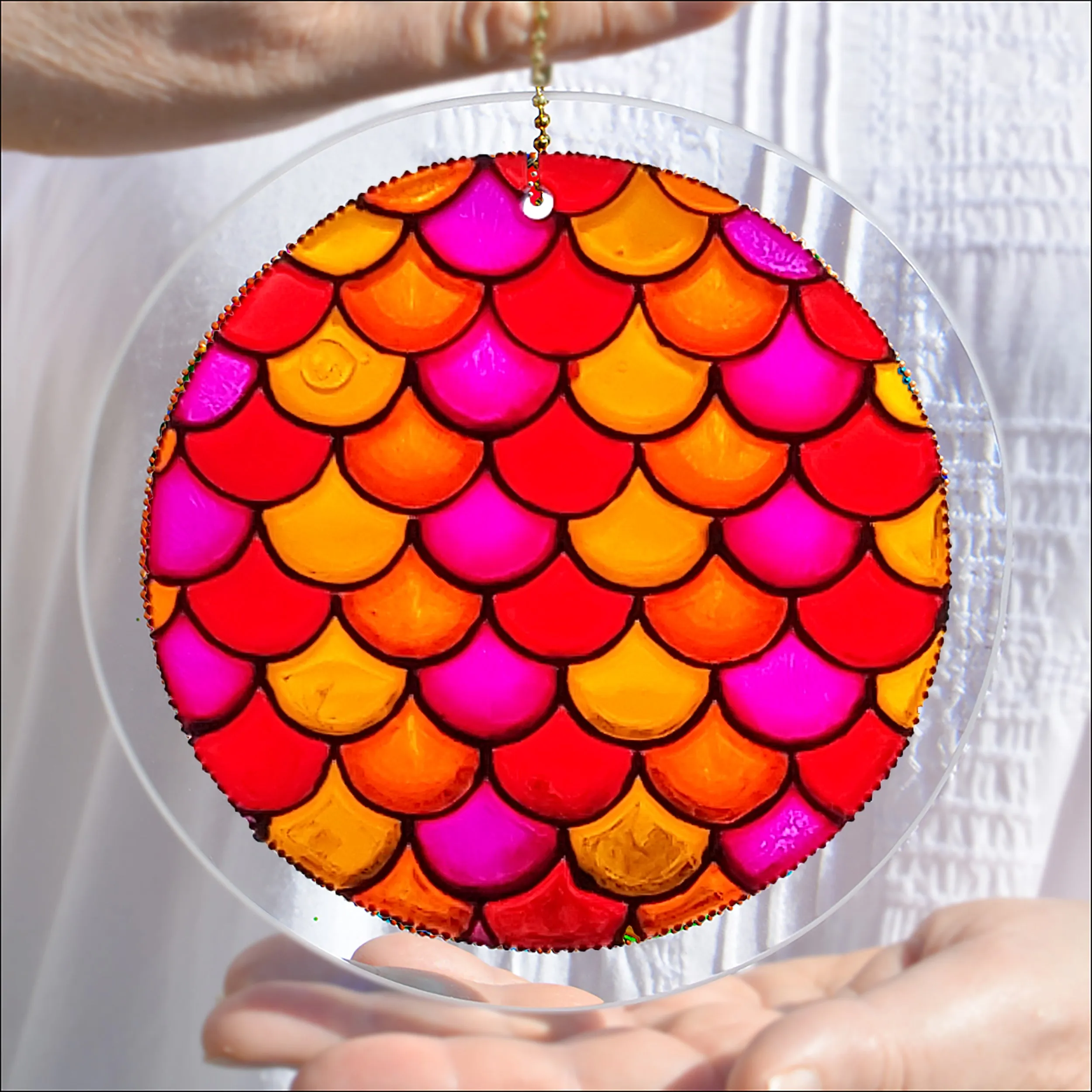 Fish Scales Sunset Suncatcher