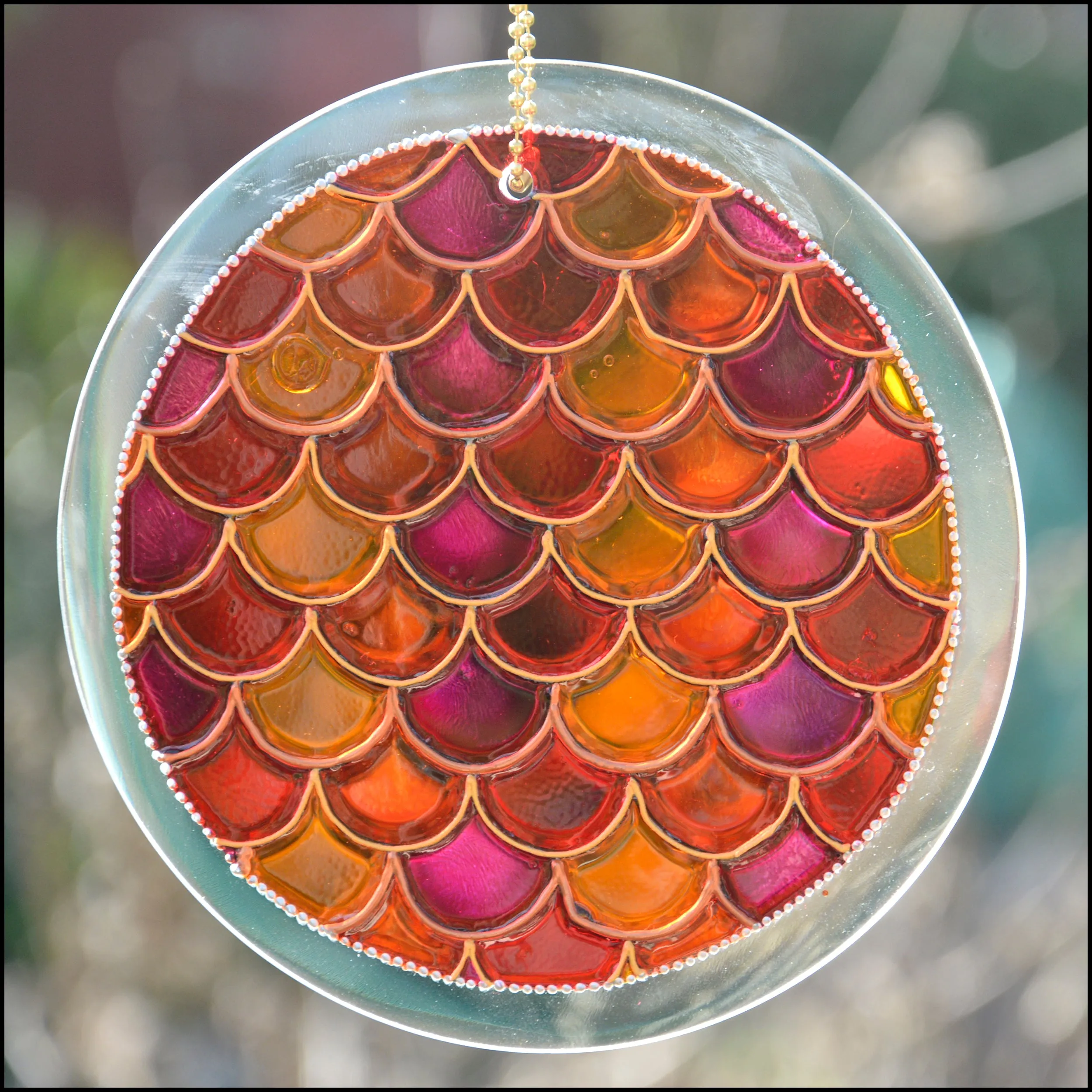 Fish Scales Sunset Suncatcher