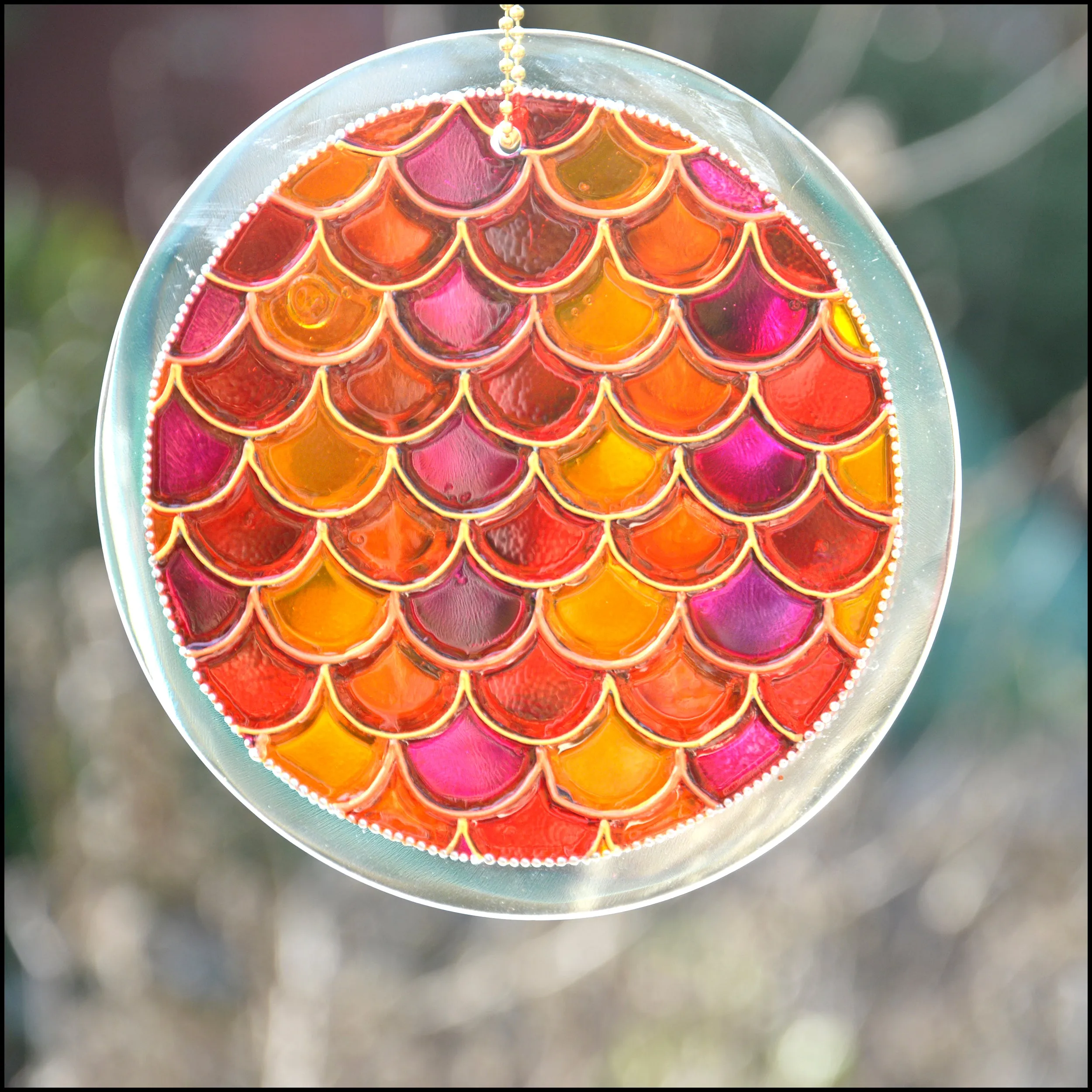 Fish Scales Sunset Suncatcher