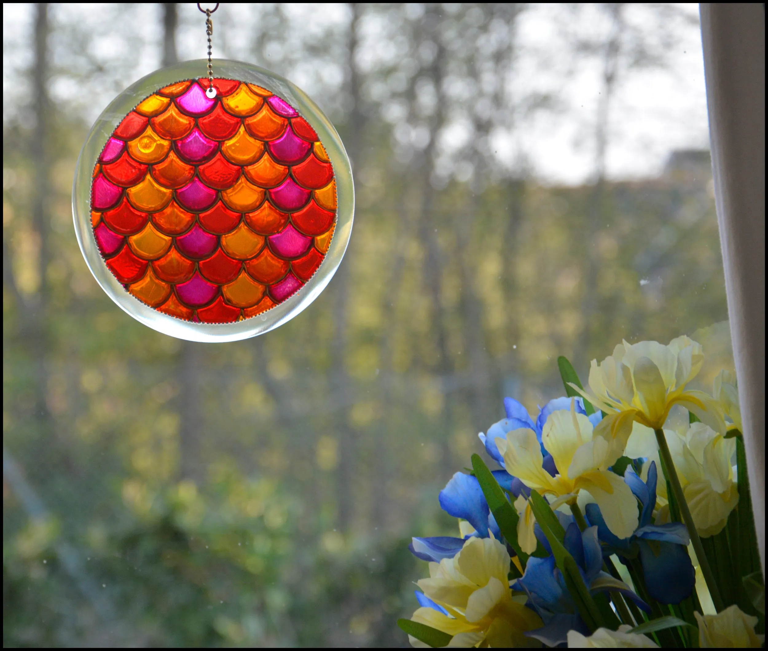 Fish Scales Sunset Suncatcher