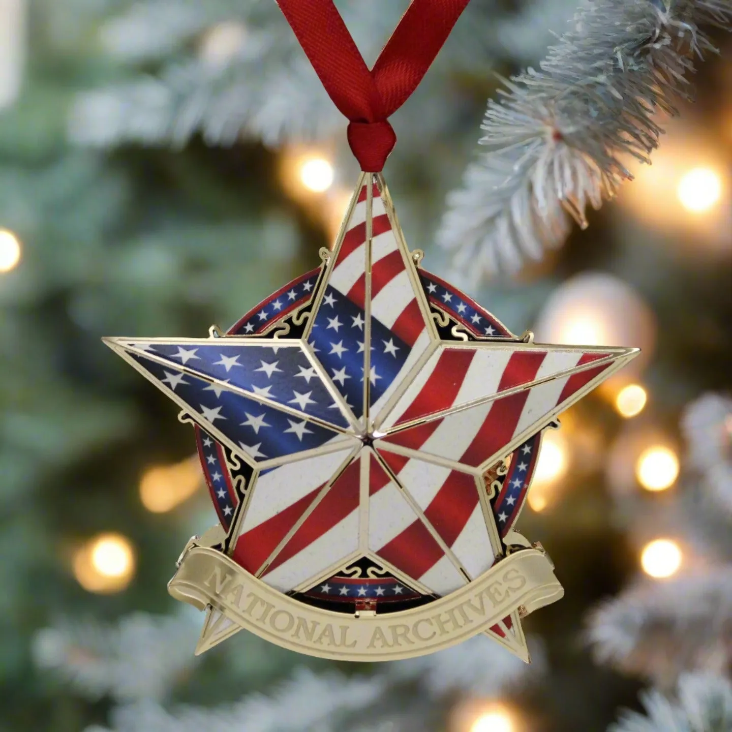 Flag Star Ornament