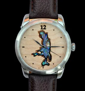 Flathead Lake, Lake Tahoe Art, Lake Michigan Wood Carved, Lake Champlain, Lake of the Ozarks, Custom Timepiece Watch, Map