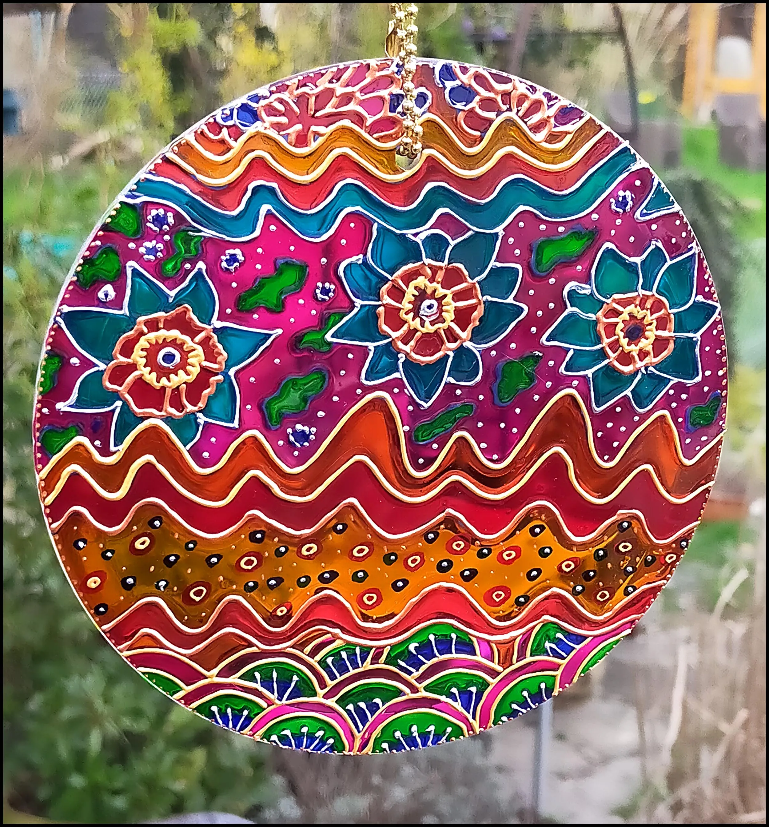 Floral Kaffe Fasset Inspired Suncatcher