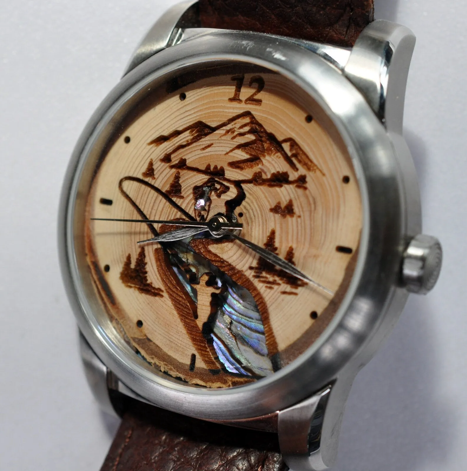 Fly Fishing Gift Wood Watch- A River Runs Through It, Gift for Dad Husband Son