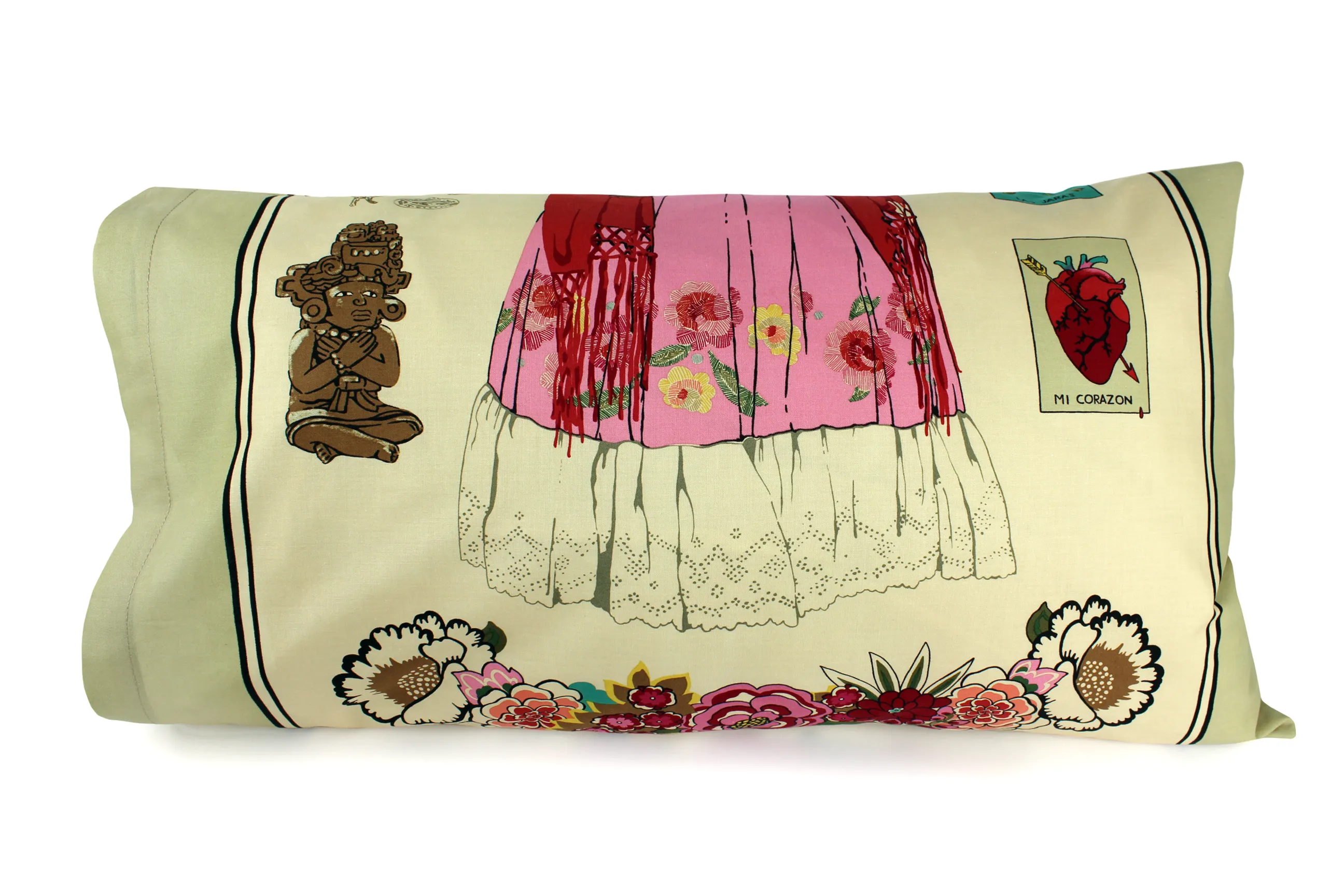 Frida Pillow Cases Teal or Tan 23 x 16.5 in #FPC