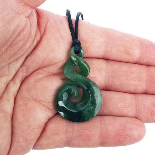 Genuine NZ Greenstone 4cm Twist Koru Necklace