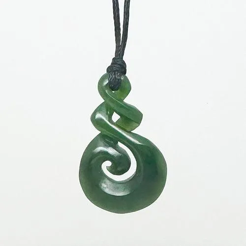 Genuine NZ Greenstone 4cm Twist Koru Necklace