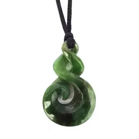 Genuine NZ Greenstone 4cm Twist Koru Necklace