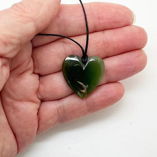 Genuine Pounamu Greenstone Heart Necklace