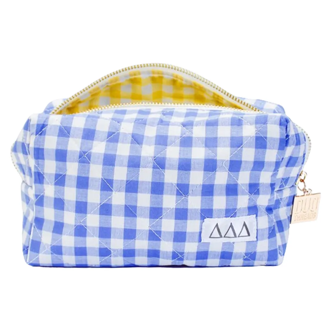 Gingham Quilted Makeup Bag