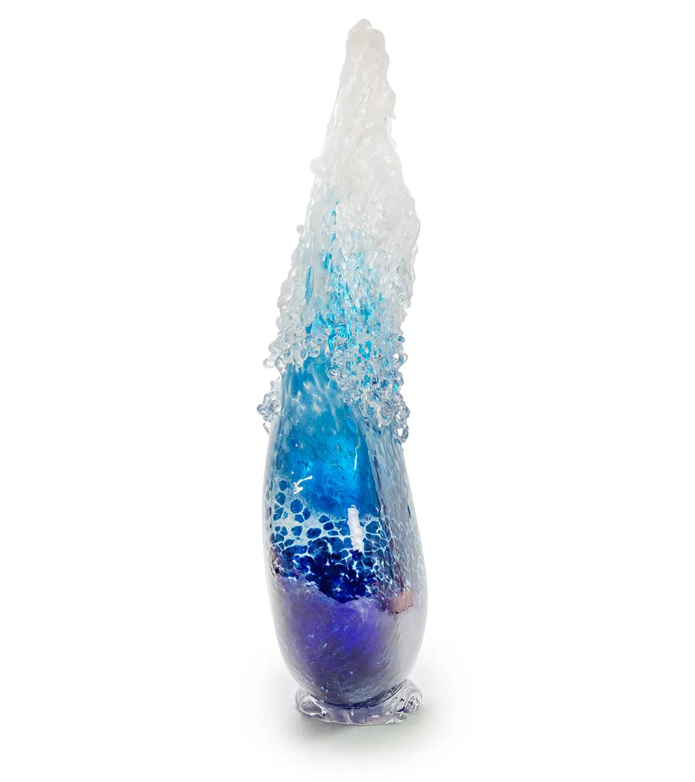 Glass Sculpture  "Kalapana Kai Wave Vase" WV248 by Daniel Moe