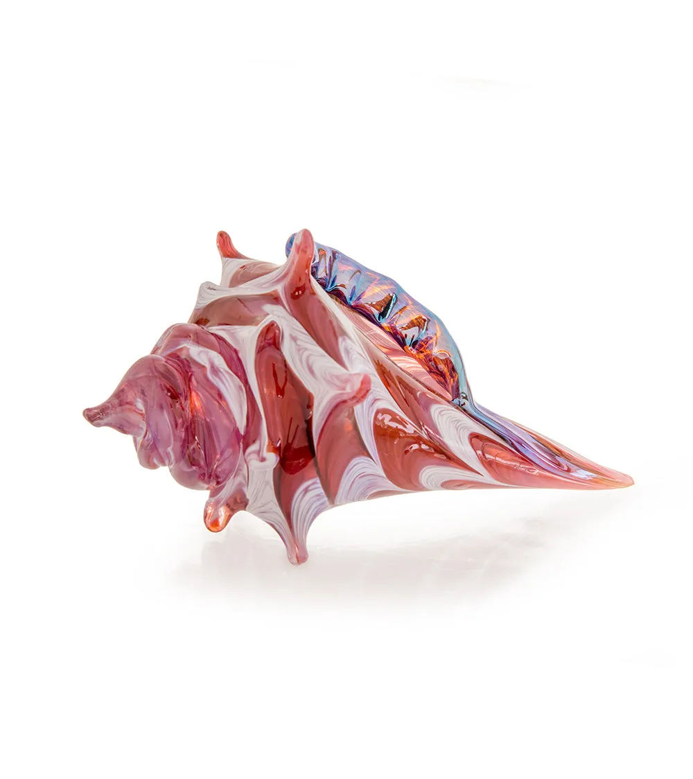 Glass Sculpture "Mini Conch Shell - Pink" by Ben Silver