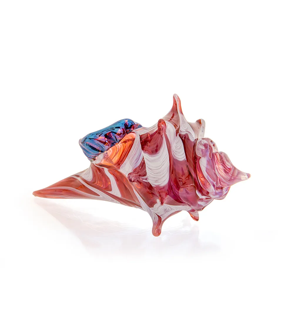 Glass Sculpture "Mini Conch Shell - Pink" by Ben Silver