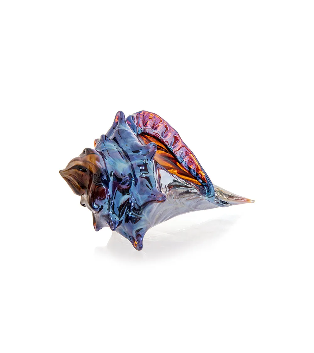 Glass Sculpture "Mini Conch Shell - Silver" by Ben Silver