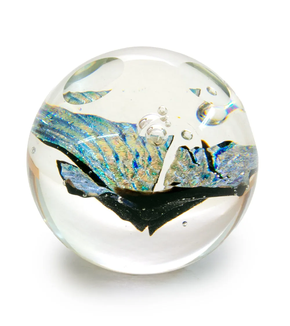 Glass Sculpture "Sparkling Faceted Paper Weight" by Ben Silver