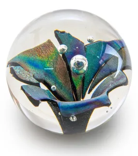 Glass Sculpture "Sparkling Round Paper Weight" by Ben Silver