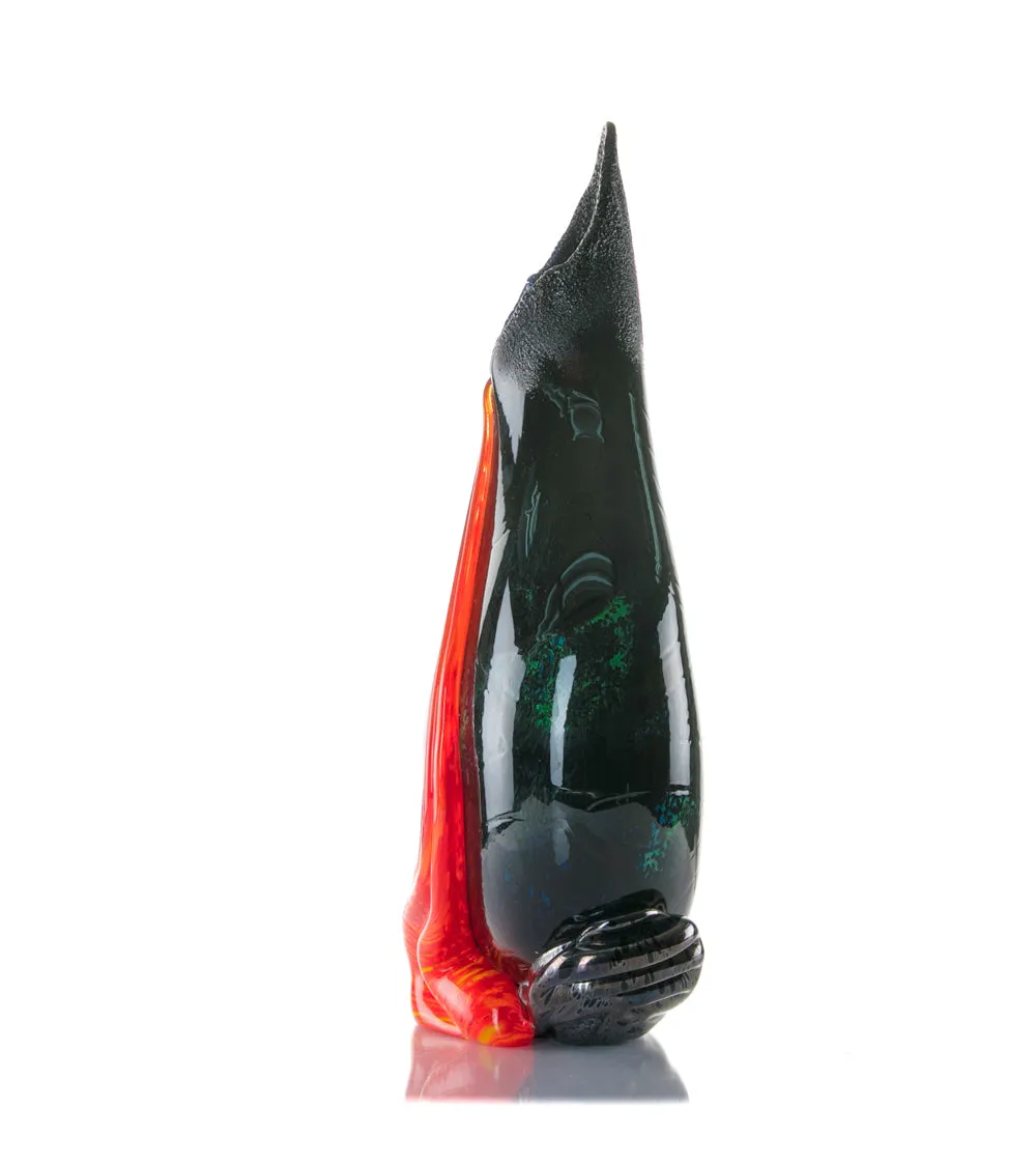 Glass Vessel "Black Lava Trail 2" by Daniel Moe