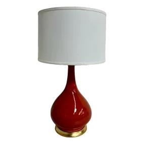 Glazed Ceramic Lamp with Gilt Base