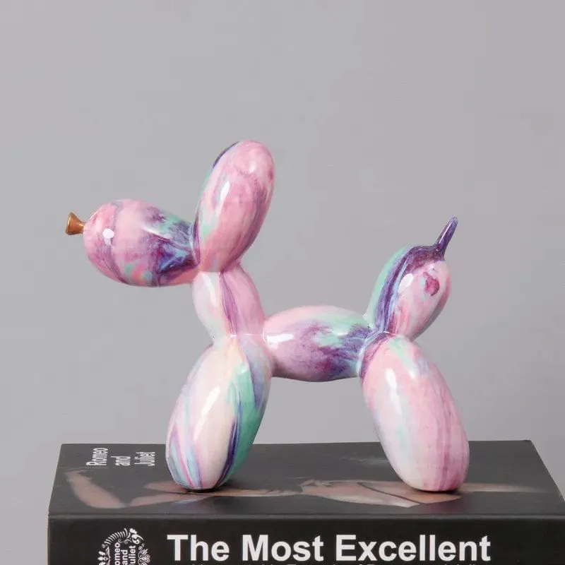 Graffiti Balloon Dog Art Sculpture Premium Resin Statue Creatively Coloured